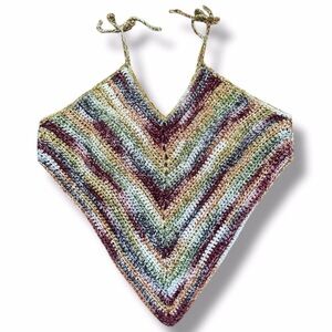 Crochet tank top women’s Large boho retro 70s chic festival neohippie fairycore